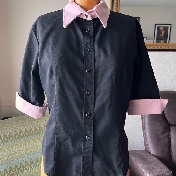 90s Y2K NWOT Steady rockabilly Daddy-O’s pink collar cuff button-up blouse - Picture 3 of 4